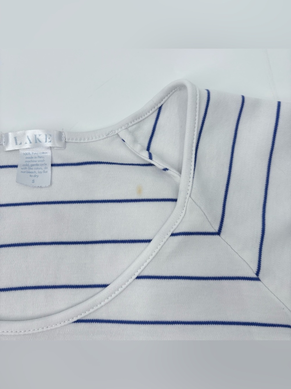 Lake White Blue Striped Short Sleeve Top & Cropped Pants PJ Set - Picture 4 of 14